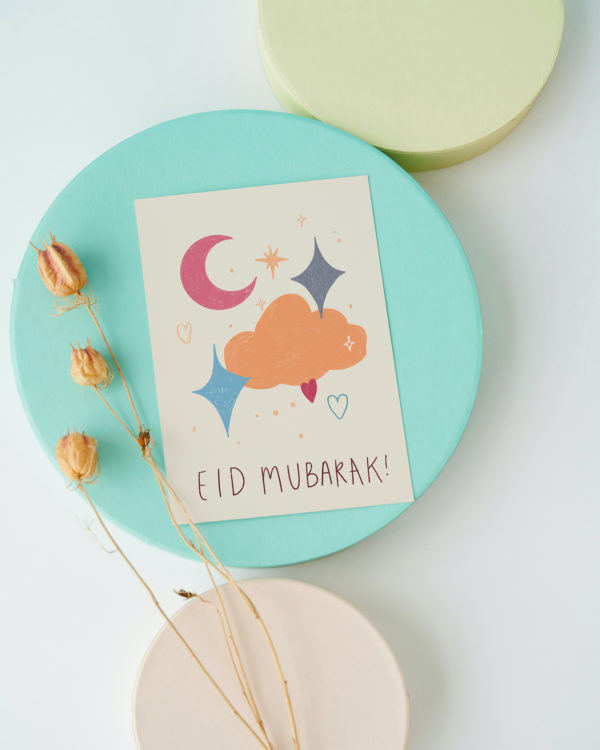 Eid Mubarak crescent and star